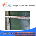 PET screw barrel with cooling water jacket for strip extrusion